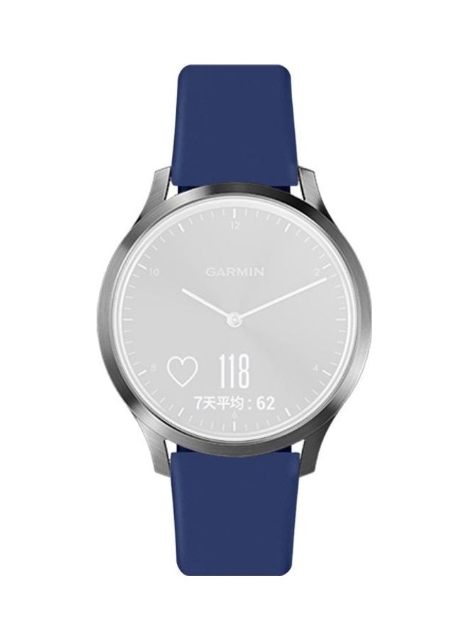 بي جي إم سوار من السيليكون بلون سادة وإبزيم خلفي لساعة جارمين فيفو أكتيف 3/ فيفو موف HR - مقاس صغير كحلي - Image 3