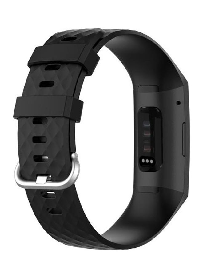 BGM 18mm Buckle TPU Wrist Strap Watch Band for Fitbit Charge 4 / Charge 3 / Charge 3 SE Black - Image 4