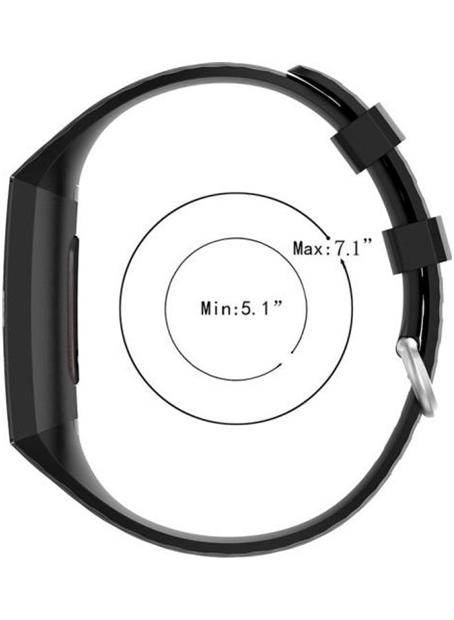 BGM 18mm Buckle TPU Wrist Strap Watch Band for Fitbit Charge 4 / Charge 3 / Charge 3 SE Black - Image 5