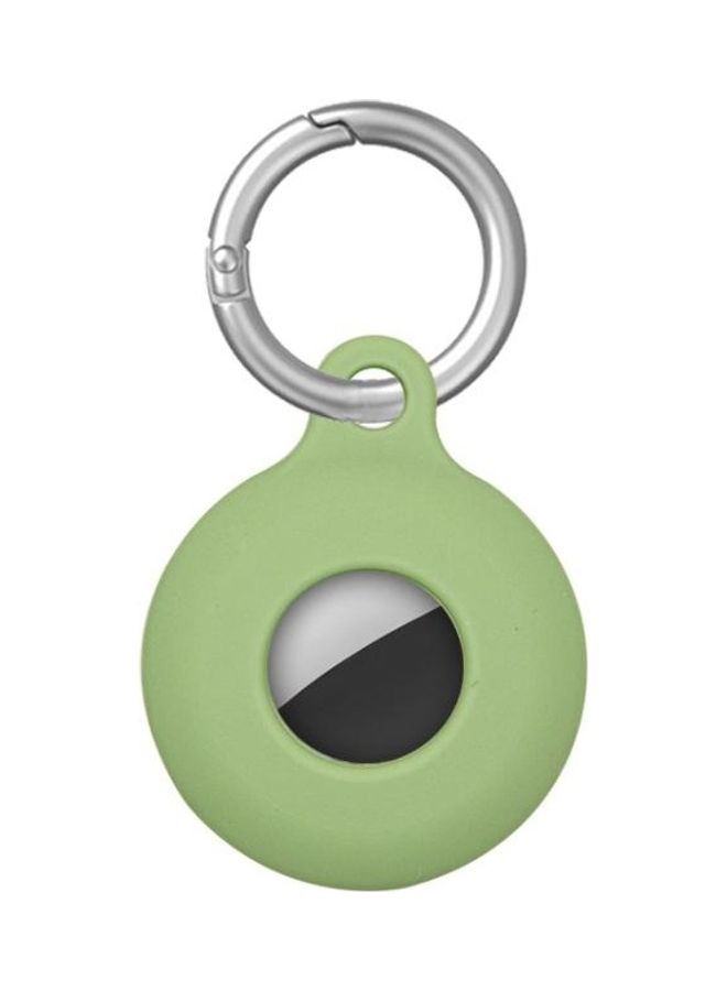 BGM - Dual-Side Hollow Anti-Scratch Silicone Shockproof Protective Cover Case with Keychain Hook Loop For Apple AirTag Light Green - Image 1