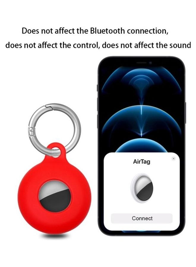 BGM - Dual-Side Hollow Anti-Scratch Silicone Shockproof Protective Cover Case with Keychain Hook Loop For Apple AirTag Light Green - Image 1