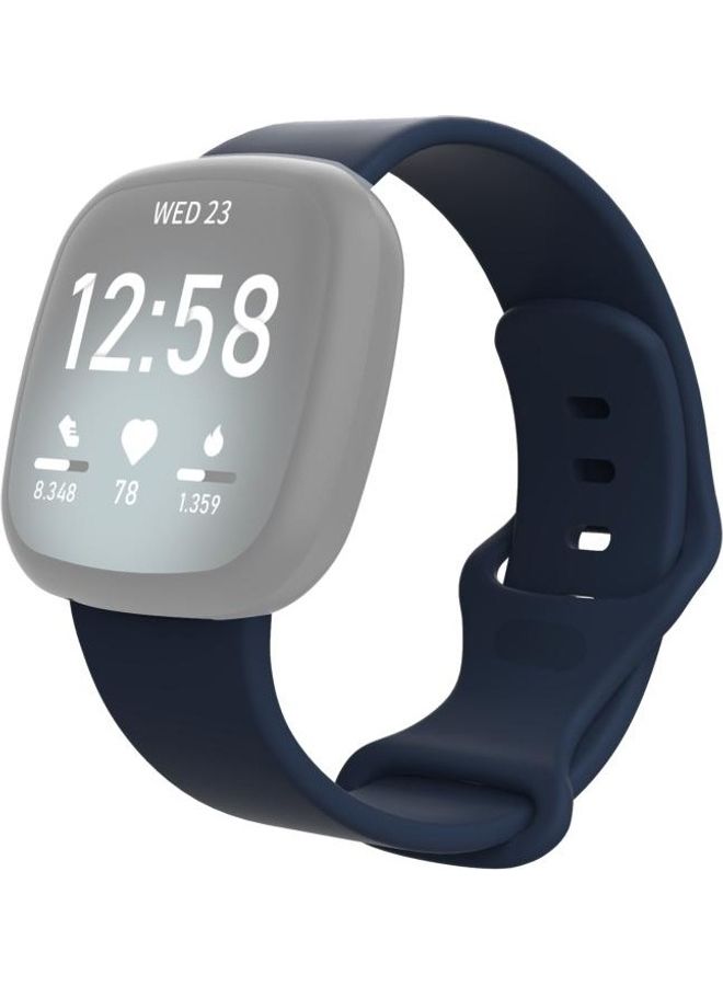 BGM Silicone Replacement Strap Watchband For Fitbit Versa 3/Sense- Small Navy Blue - Image 1