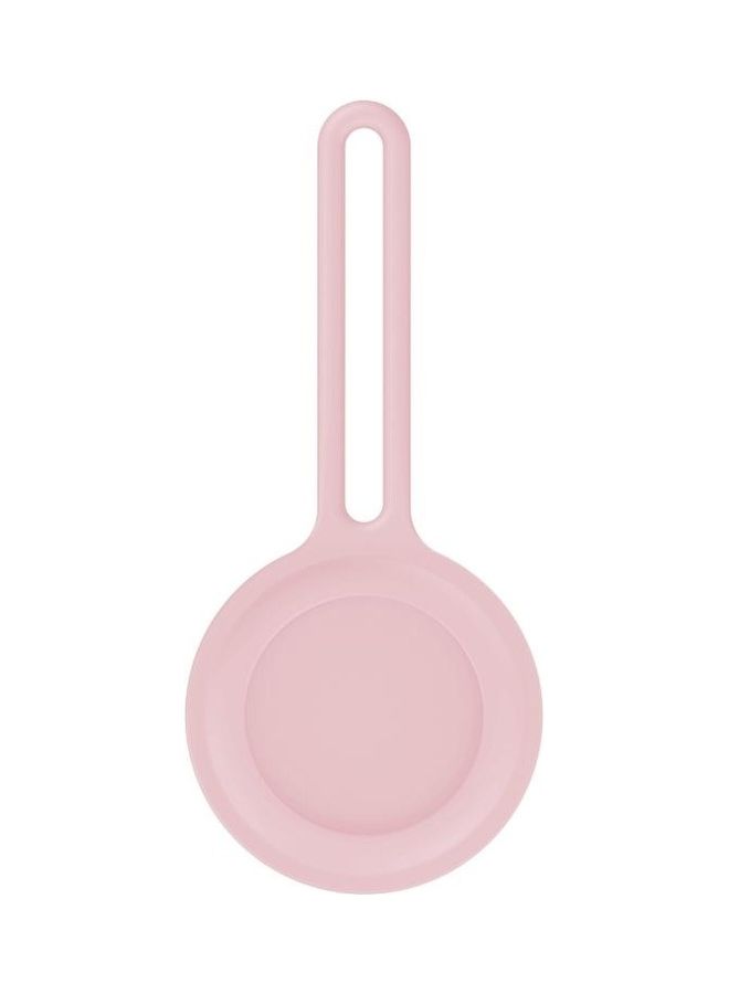 BGM - Shockproof Anti-Scratch Silicone Soft Case with Hanging Strap for Apple AirTag Pink - Image 1