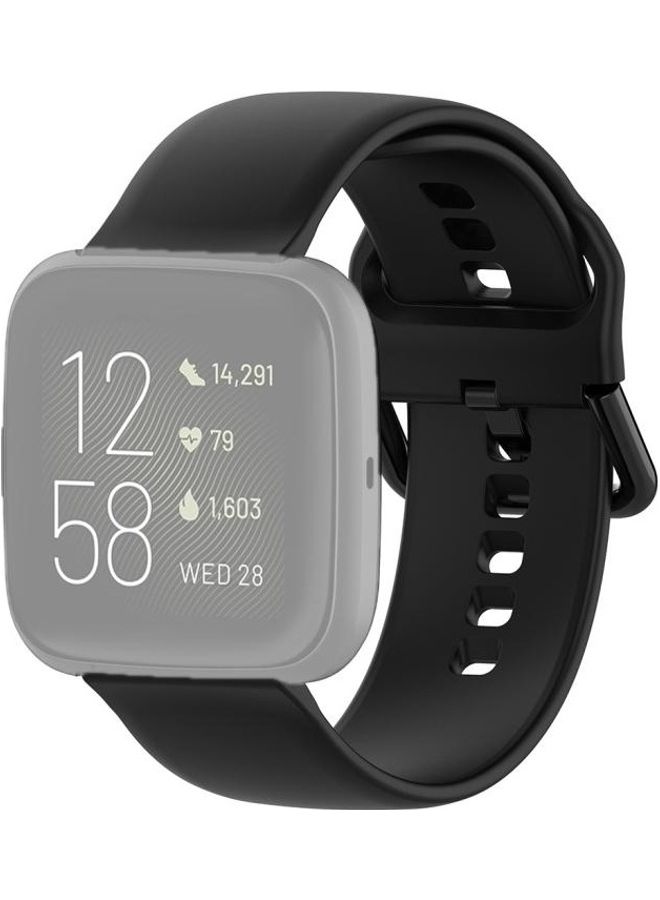 BGM 23mm Colour Buckle Silicone Wrist Strap Watch Band for Fitbit Versa 2 / Versa / Versa Lite / Blaze Black - Image 1