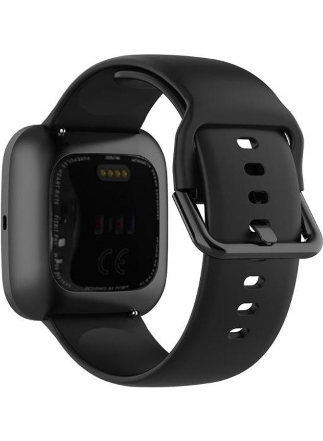 BGM 23mm Colour Buckle Silicone Wrist Strap Watch Band for Fitbit Versa 2 / Versa / Versa Lite / Blaze Black - Image 4