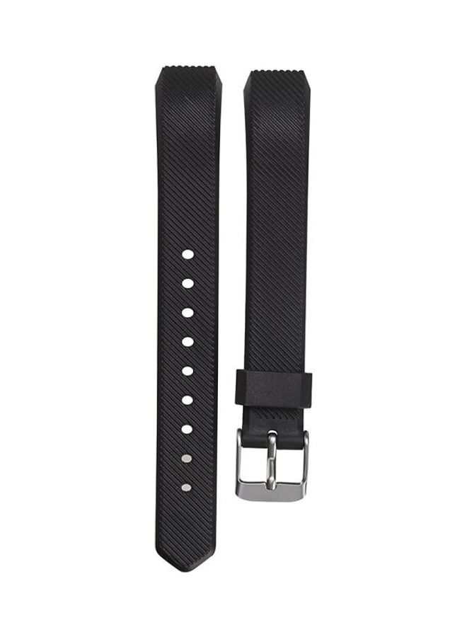BGM Silicone Replacement Wrist Strap Watchband with Buckle For Fitbit Alta Black - Image 1