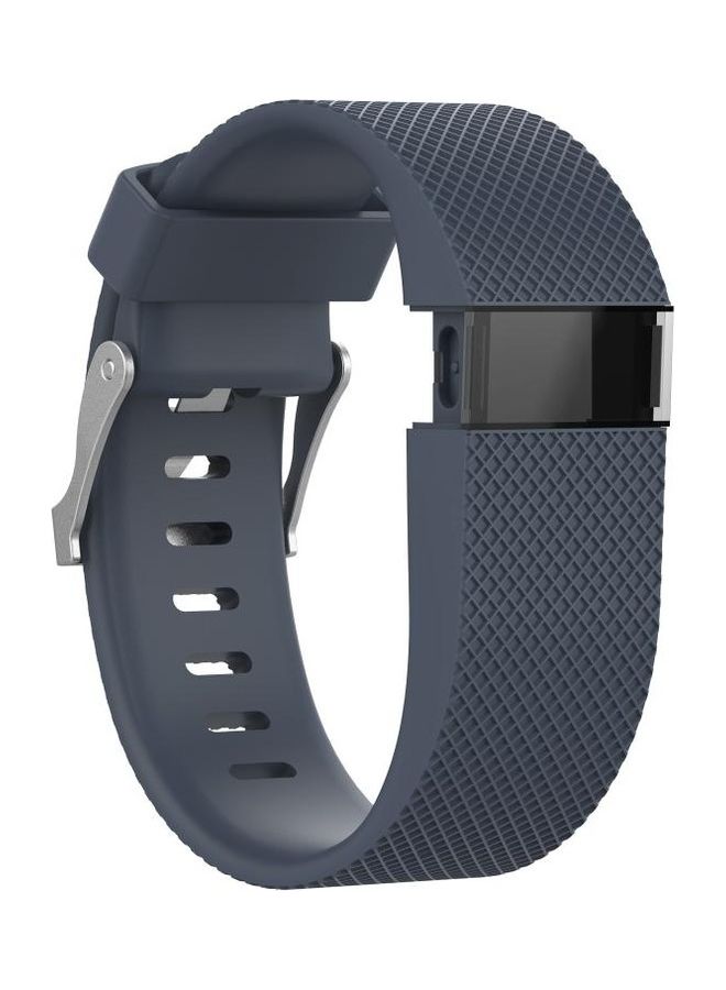 BGM Solid Colour Adjustable Wrist Strap For Fitbit Charge HR Navy Blue - Image 2