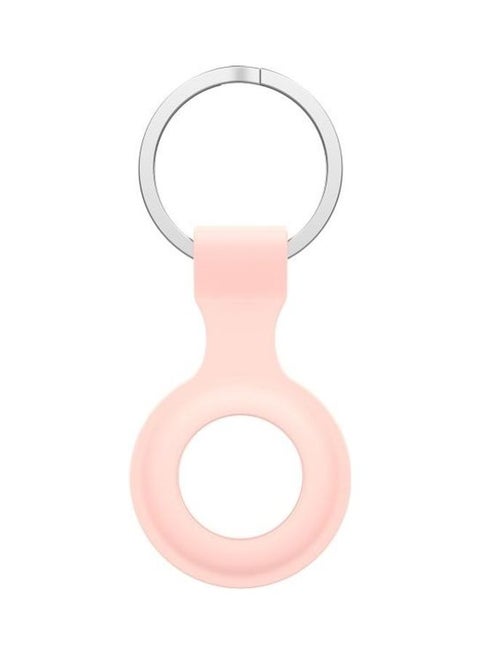 Positioner Anti-lost Portable Silicone Protective Case for Apple AirTags, with Key Ring Light Pink