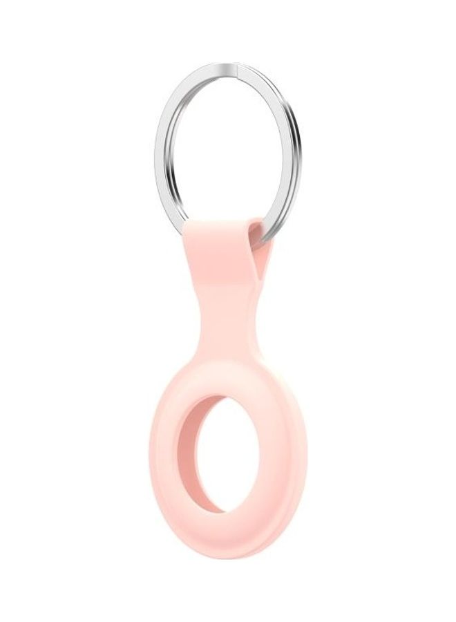 BGM - Positioner Anti-lost Portable Silicone Protective Case for Apple AirTags, with Key Ring Light Pink - Image 1