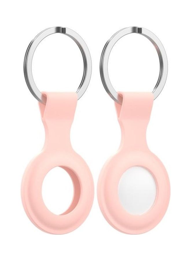BGM - Positioner Anti-lost Portable Silicone Protective Case for Apple AirTags, with Key Ring Light Pink - Image 1
