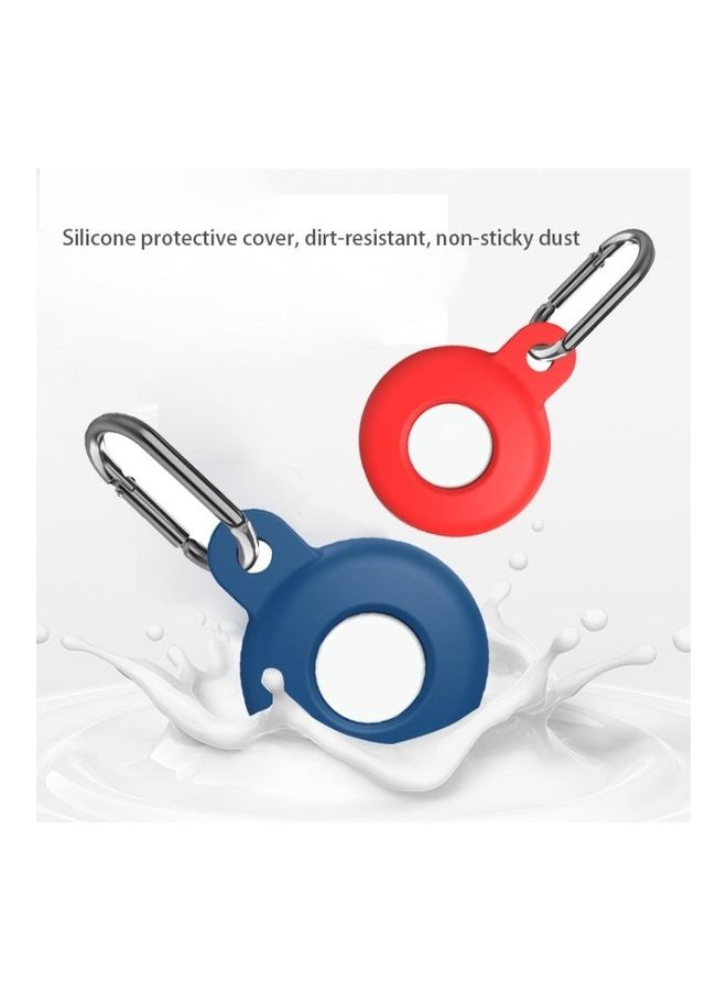 BGM - Anti-Scratch Silicone Shockproof Protective Cover Case with Carabiner For Apple AirTag Light Grey - Image 1