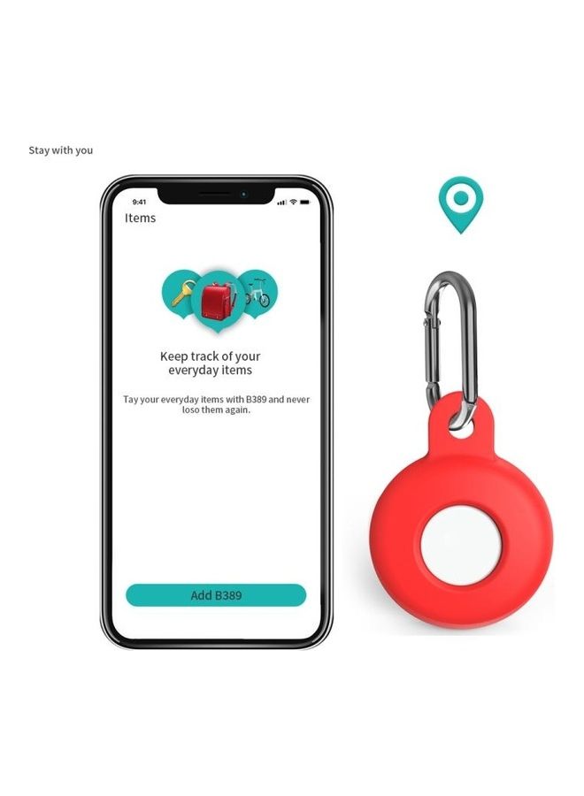 BGM - Anti-Scratch Silicone Shockproof Protective Cover Case with Carabiner For Apple AirTag Light Grey - Image 1