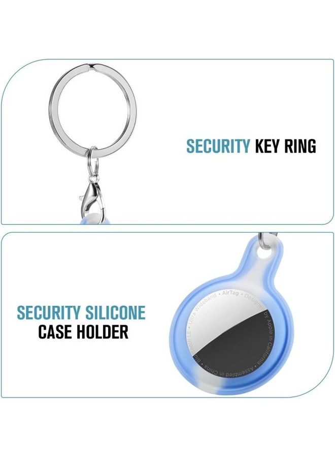 BGM Secondary Color Anti-Scratch Shockproof Silicone Protective Cover Case with Keychain Hook Loop For Apple AirTag Light Grey  - Image 4