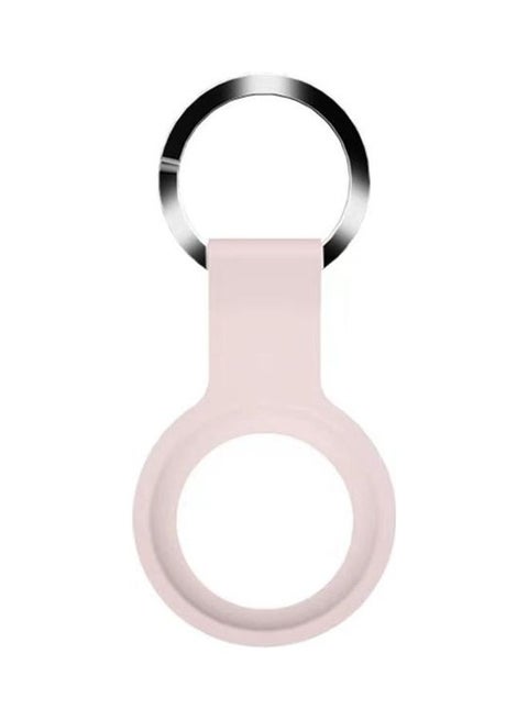 Mutural Liquid Silicone Protective Case with Key Ring for Apple AirTag Light Pink