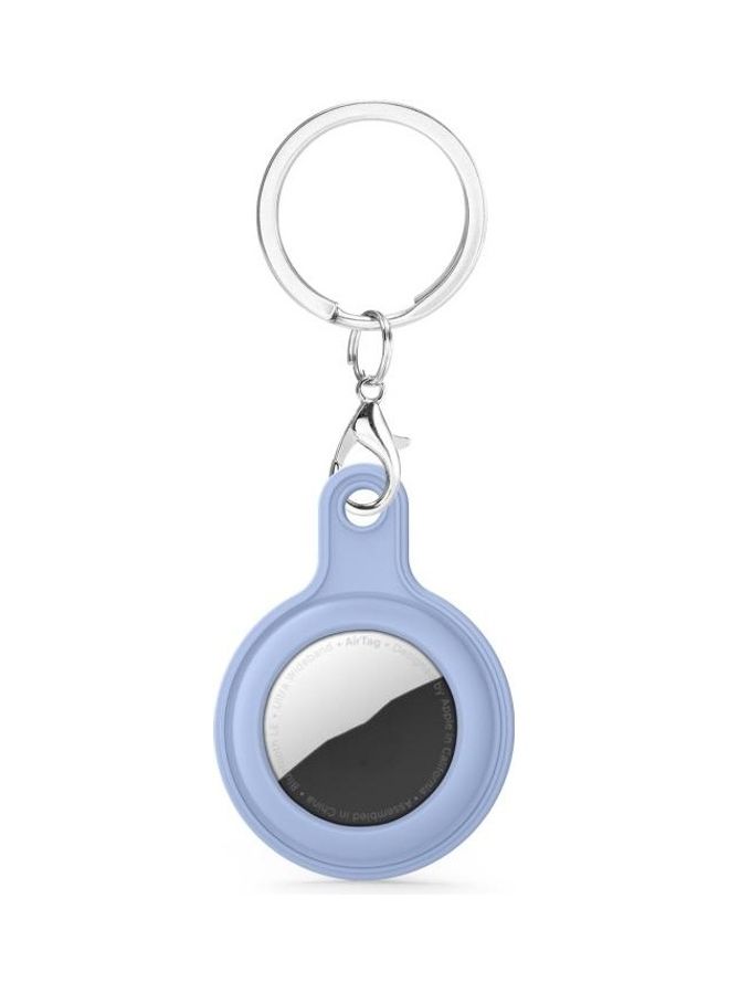 BGM - Gel Leather Case Cover with Switchable Keychain Ring for Apple AirTag Light Purple - Image 1