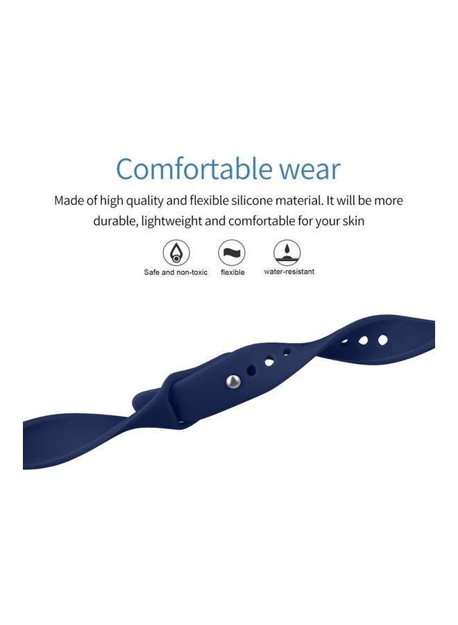 بي جي إم سوار من السّيليكون بلون سادة لساعة فيتبيت إنسباير HR - بمقاس كبير كحلي - Image 3