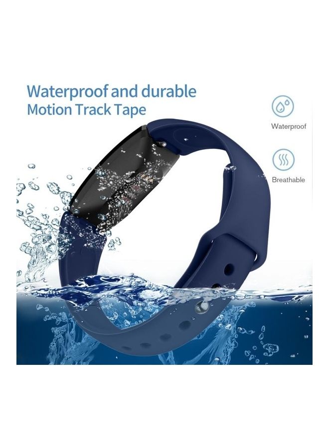 بي جي إم سوار من السّيليكون بلون سادة لساعة فيتبيت إنسباير HR - بمقاس كبير كحلي - Image 4