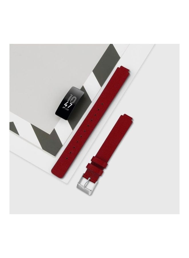BGM Leather Replacement Band For Fitbit Inspire/Inspire HR Red - Image 4