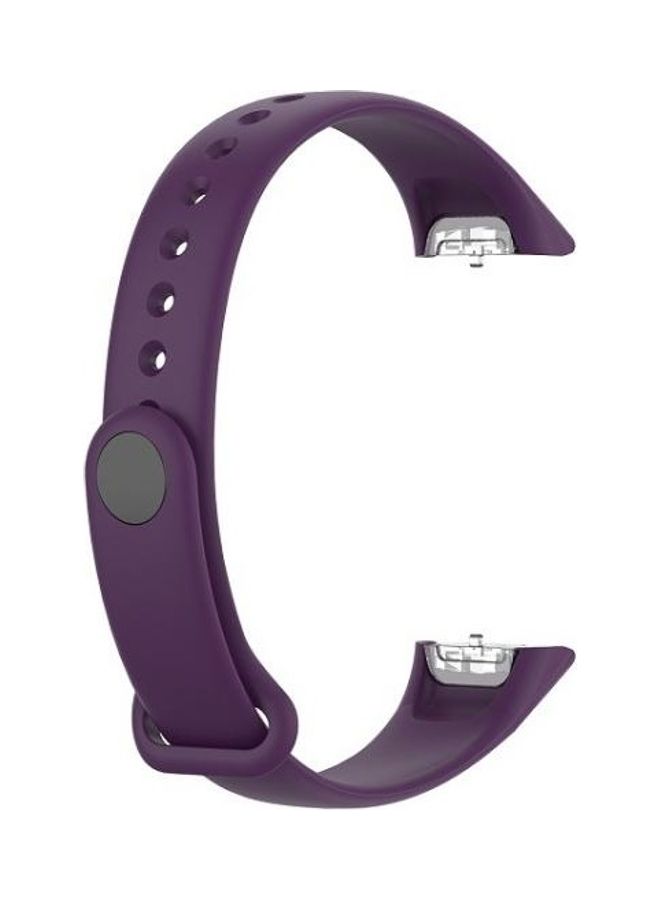 BGM Silicone Glossy Nail Button Replacement Strap Watchband For Samsung Galaxy Fit SM-R370 Purple - Image 1