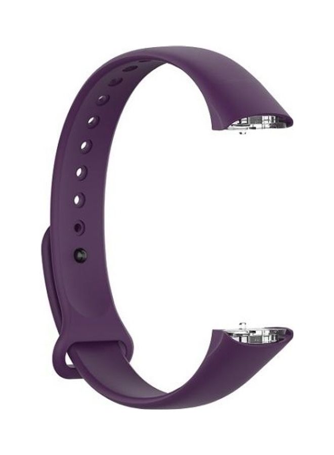 BGM Silicone Glossy Nail Button Replacement Strap Watchband For Samsung Galaxy Fit SM-R370 Purple - Image 2