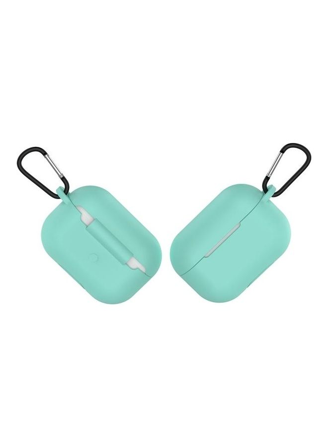 BGM - Solid Colour Silicone Earphone Protective Case for AirPods 3 with Hook Green - Image 1
