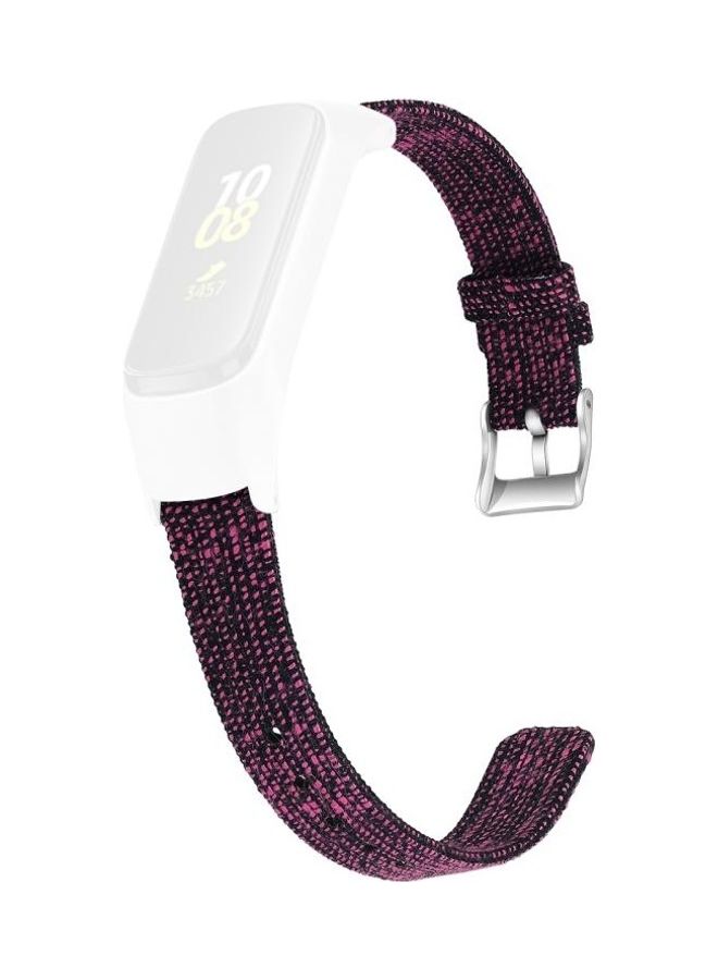 BGM Stainless Steel Canvas Strap Band For Samsung Galaxy Fit E Smart Watch Black - Image 2