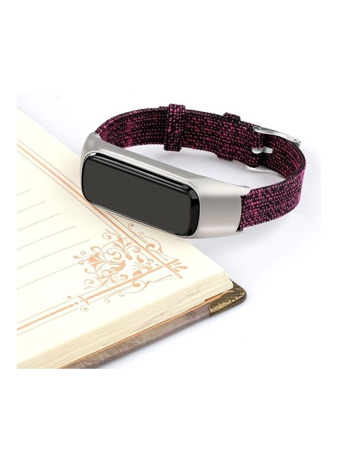 BGM Stainless Steel Canvas Strap Band For Samsung Galaxy Fit E Smart Watch Black - Image 5