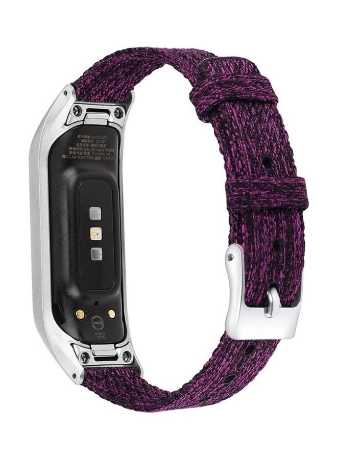 BGM Stainless Steel Canvas Strap Band For Samsung Galaxy Fit E Smartwatch Black - Image 1