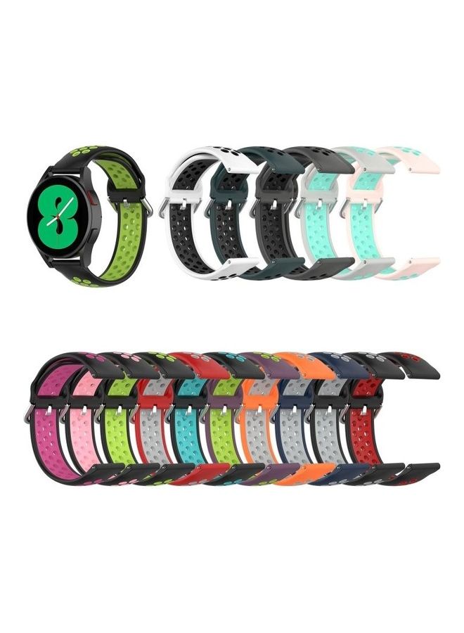 BGM Two-Colour Silicone Replacement Strap Watchband For Samsung Galaxy Watch4 Classic 46mm Black - Image 5