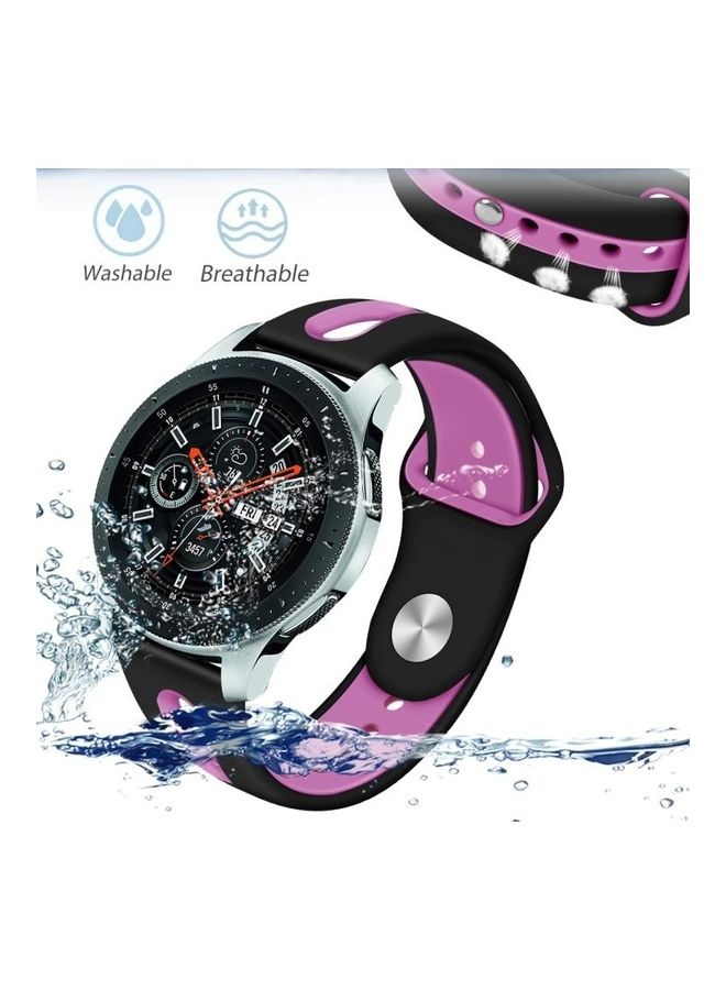 BGM Two-tone Silicone Open Strap Band For Samsung Galaxy Watch 46mm Black - Image 3