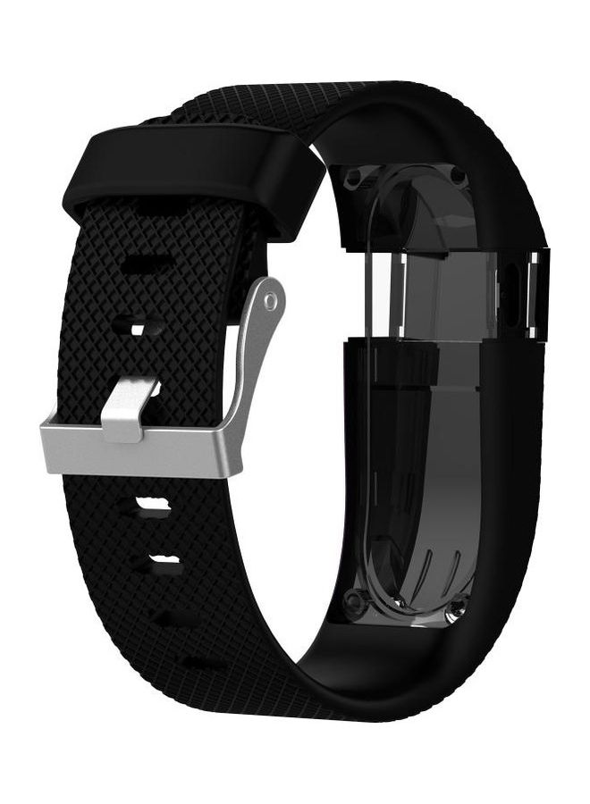 BGM Solid Colour Adjustable Wrist Strap for FITBIT Charge HR Black - Image 1