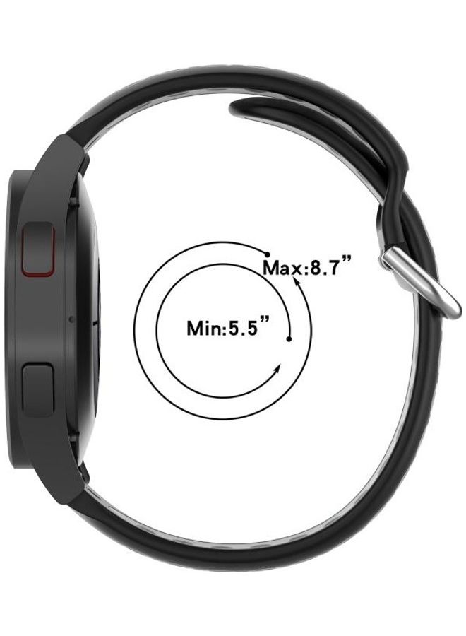 BGM Two-Colour Silicone Replacement Strap Watchband For Samsung Galaxy Watch4 44mm Black - Image 5