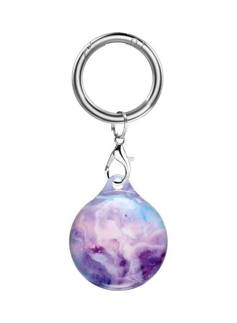 TPU Marble Pattern Shockproof Protective Cover Case with Keychain Hook Loop For Apple AirTag Multicolour