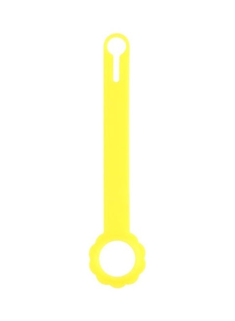 Shockproof Anti-Scratch Flower Shape Silicone Protective Case Cover with Hang Loop For Apple AirTag Yellow