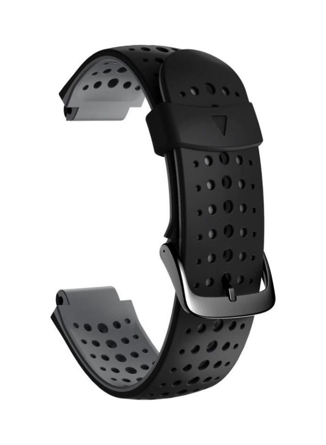 BGM Two-Colour Silicone Replacement Strap Watchband For Garmin Forerunner 220 Black - Image 1