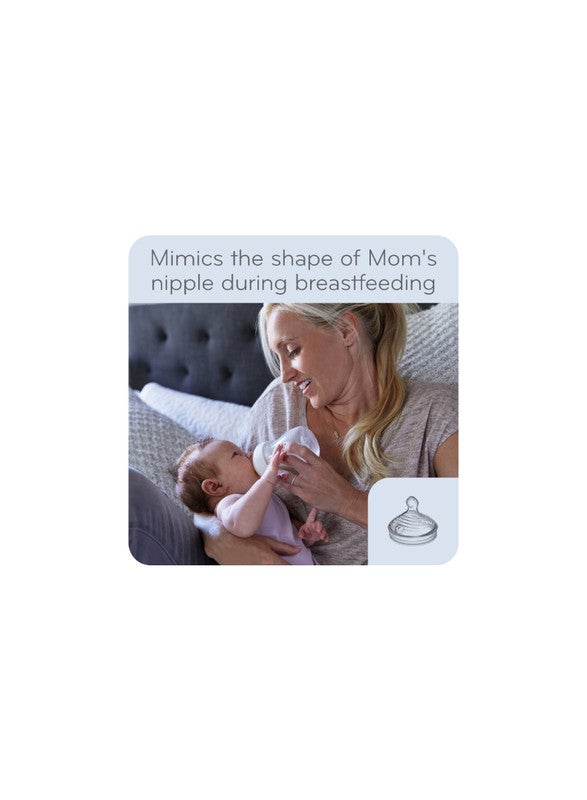 NUK - Nature Sense Glass Baby Bottle with Silicone Teat, 0 To 6 Months- 120 ML - Image 1