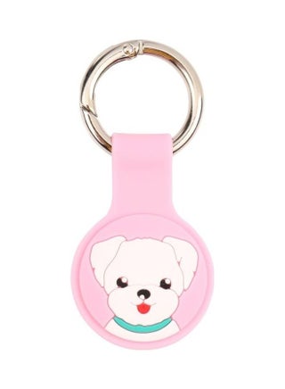 Cartoon Shockproof Anti-Scratch Silicone Case Protective Cover with Keychain Ring Loop for Apple AirTag Pink - v1631112805/N50686283A_1