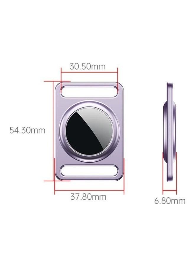 BGM - Magnetic Metal Protective Cover Case with Switchable Keychain Ring for Apple AirTag Purple - Image 1