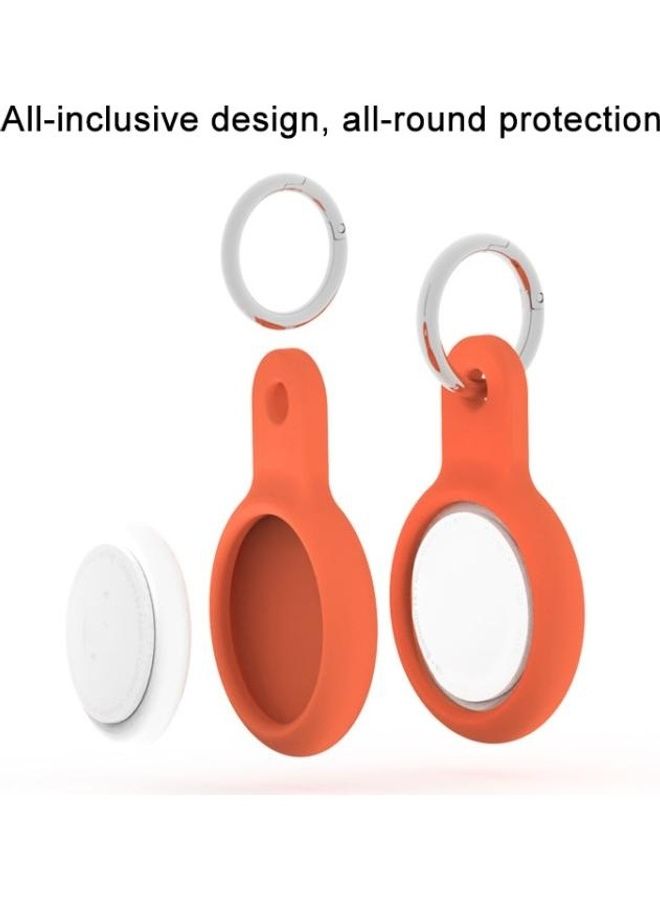 BGM - Shockproof Anti-Scratch Silicone Protective Case Cover Key Chain with Hang Loop for Apple AirTag White - Image 1
