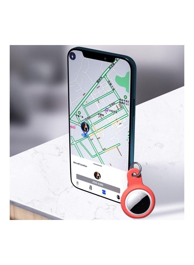 BGM - Shockproof Anti-Scratch Silicone Protective Case Cover Key Chain with Hang Loop for Apple AirTag White - Image 1