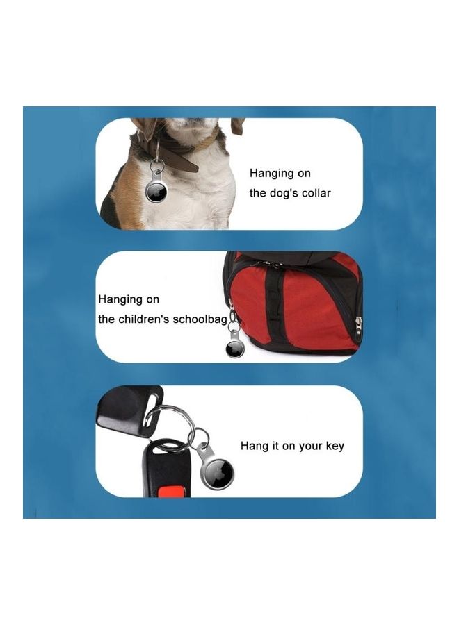 BGM - Shockproof Anti-Scratch Silicone Protective Case Cover Key Chain with Hang Loop for Apple AirTag White - Image 1
