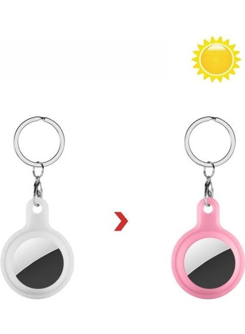 Discoloration in Sun Silicone Protective Cover Case For Apple AirTag White Change Pink