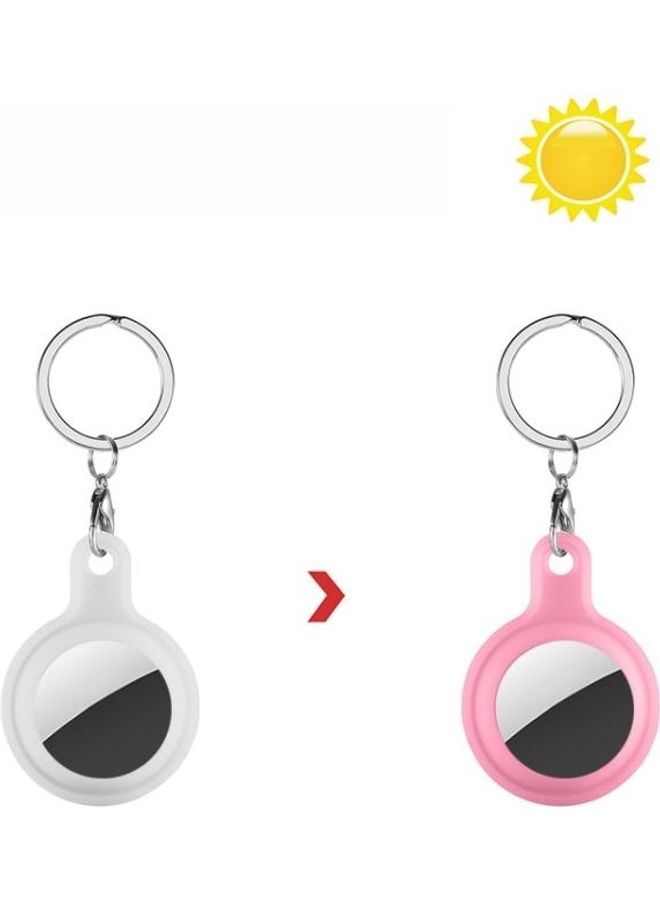 BGM - Discoloration in Sun Silicone Protective Cover Case For Apple AirTag White Change Pink - Image 1
