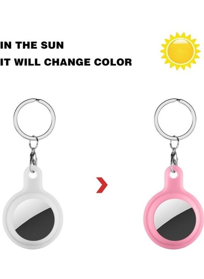 BGM - Discoloration in Sun Silicone Protective Cover Case For Apple AirTag White Change Pink - Image 1