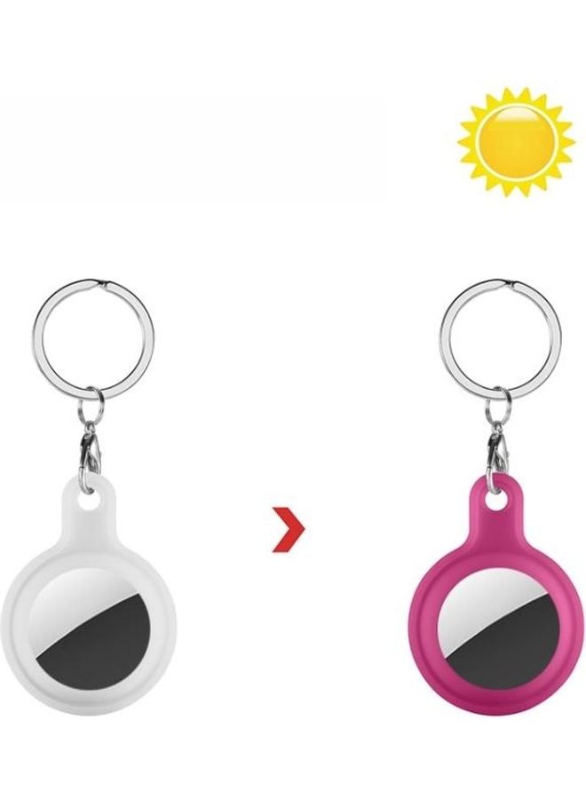 BGM Discoloration in Sun Silicone Protective Cover Case For Apple AirTag White Change Rose Pink  - Image 1