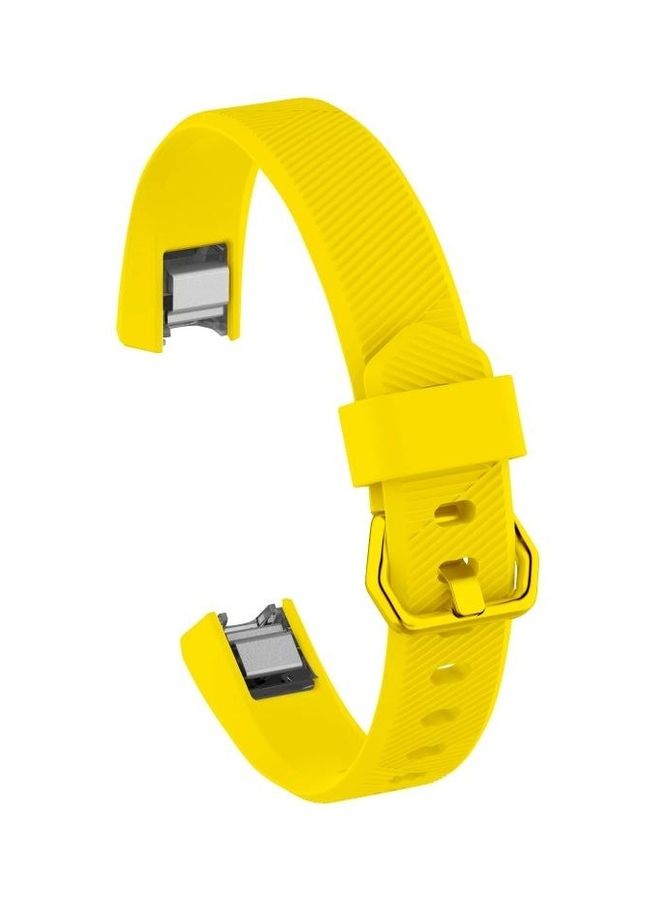 BGM Replacement Solid Colour Silicone Wrist Strap Band for Fitbit Alta/HR Yellow - Image 1