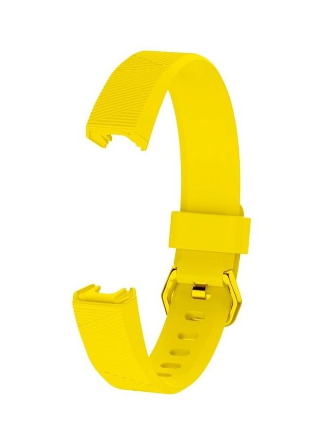 BGM Replacement Solid Colour Silicone Wrist Strap Band for Fitbit Alta/HR Yellow - Image 3