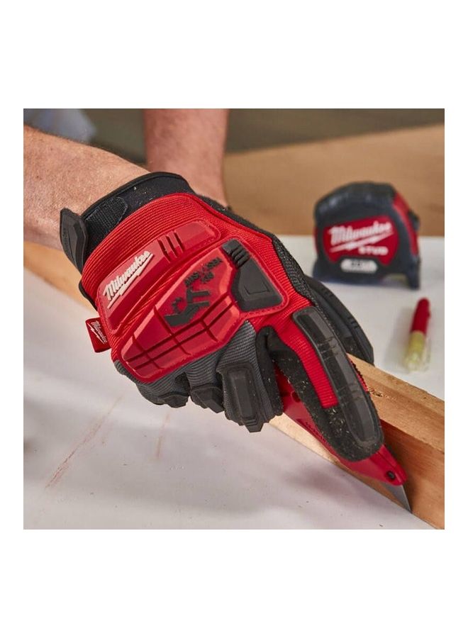 Milwaukee - 9 (L) Impact Demolition Gloves Red/Black 25 x 18 x 3.1cm - Image 1