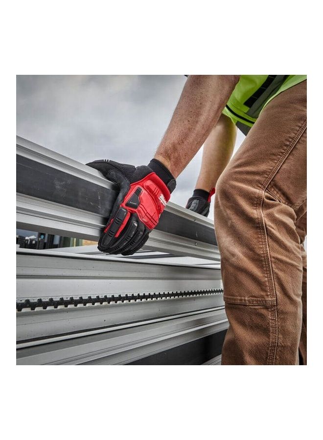 Milwaukee - 9 (L) Impact Demolition Gloves Red/Black 25 x 18 x 3.1cm - Image 1