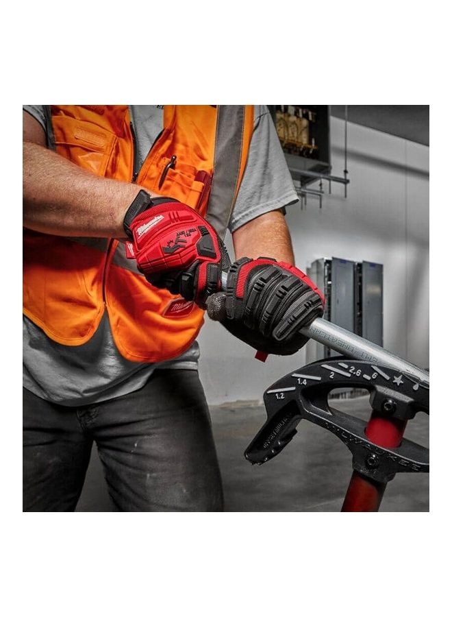 Milwaukee - 9 (L) Impact Demolition Gloves Red/Black 25 x 18 x 3.1cm - Image 1